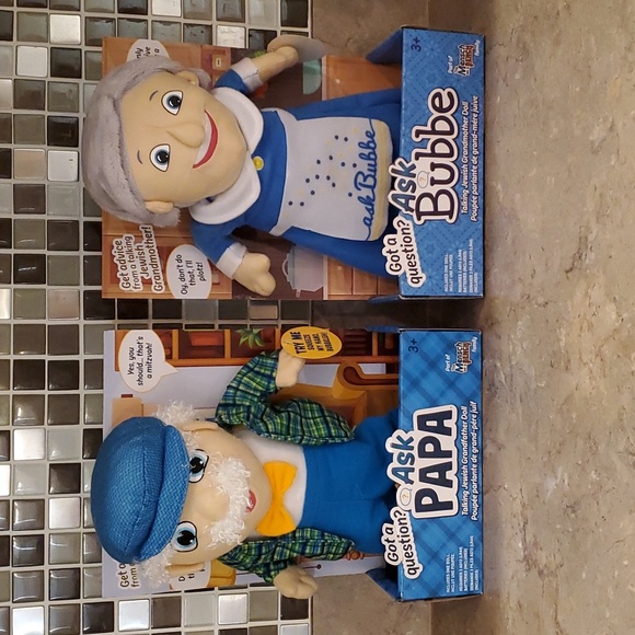 The Mench Bench Other - Jewish grandmother and grandfather talking dolls Hanukkah Hanukah